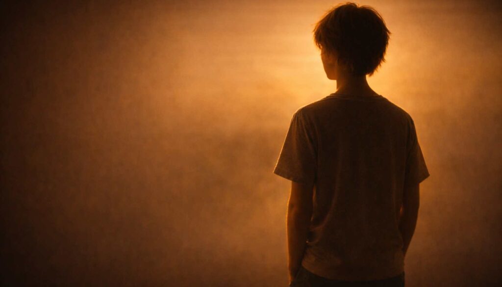 Rückansicht einer Person, die in ein warmes, goldenes Licht blickt; Symbol für Selbsterkenntnis und das Verstehen innerer Muster bei feinfühligen Menschen.