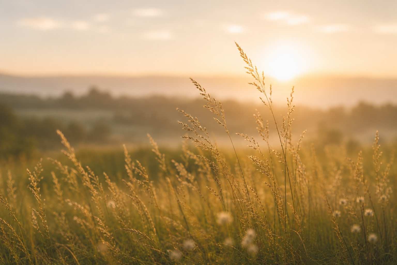 wahrnehmen-und-hellsinne Gräser im warmen Abendlicht mit sanfter Tiefenschärfe – Symbol für feine Wahrnehmung und Sensibilität.