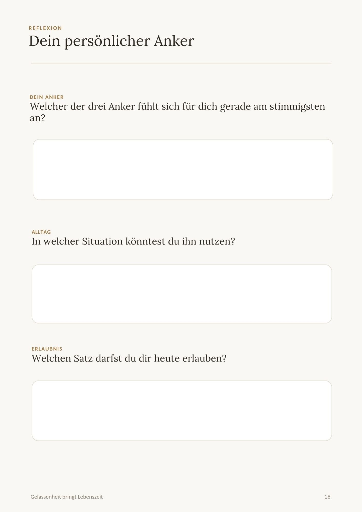 Selbstwert in Balance – Dein persönlicher Anker Reflexionsseite „Dein persönlicher Anker“ aus Selbstwert in Balance